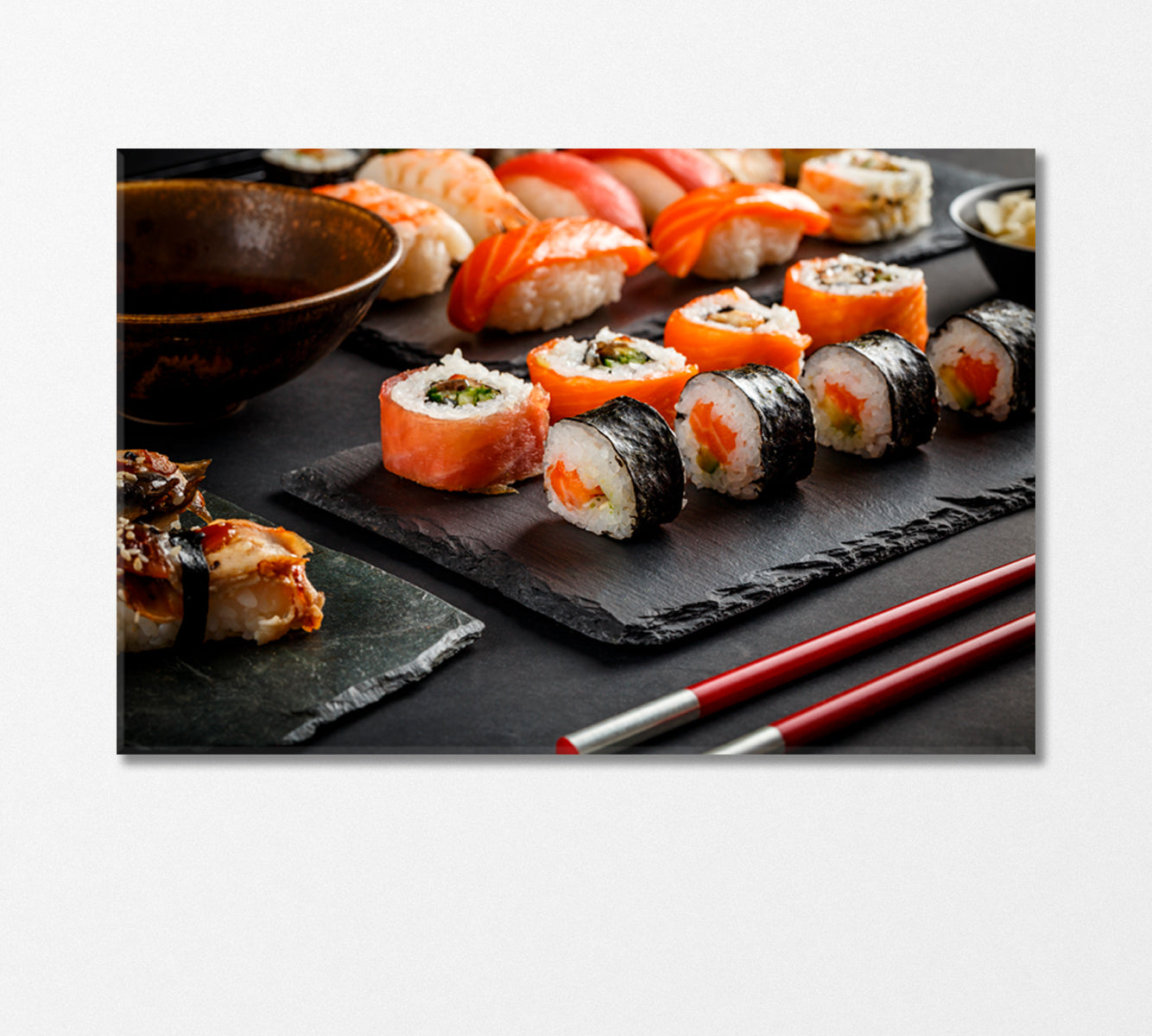 Different Kinds of Sushi Rolls Canvas Print-Canvas Print-CetArt-1 Panel-24x16 inches-CetArt