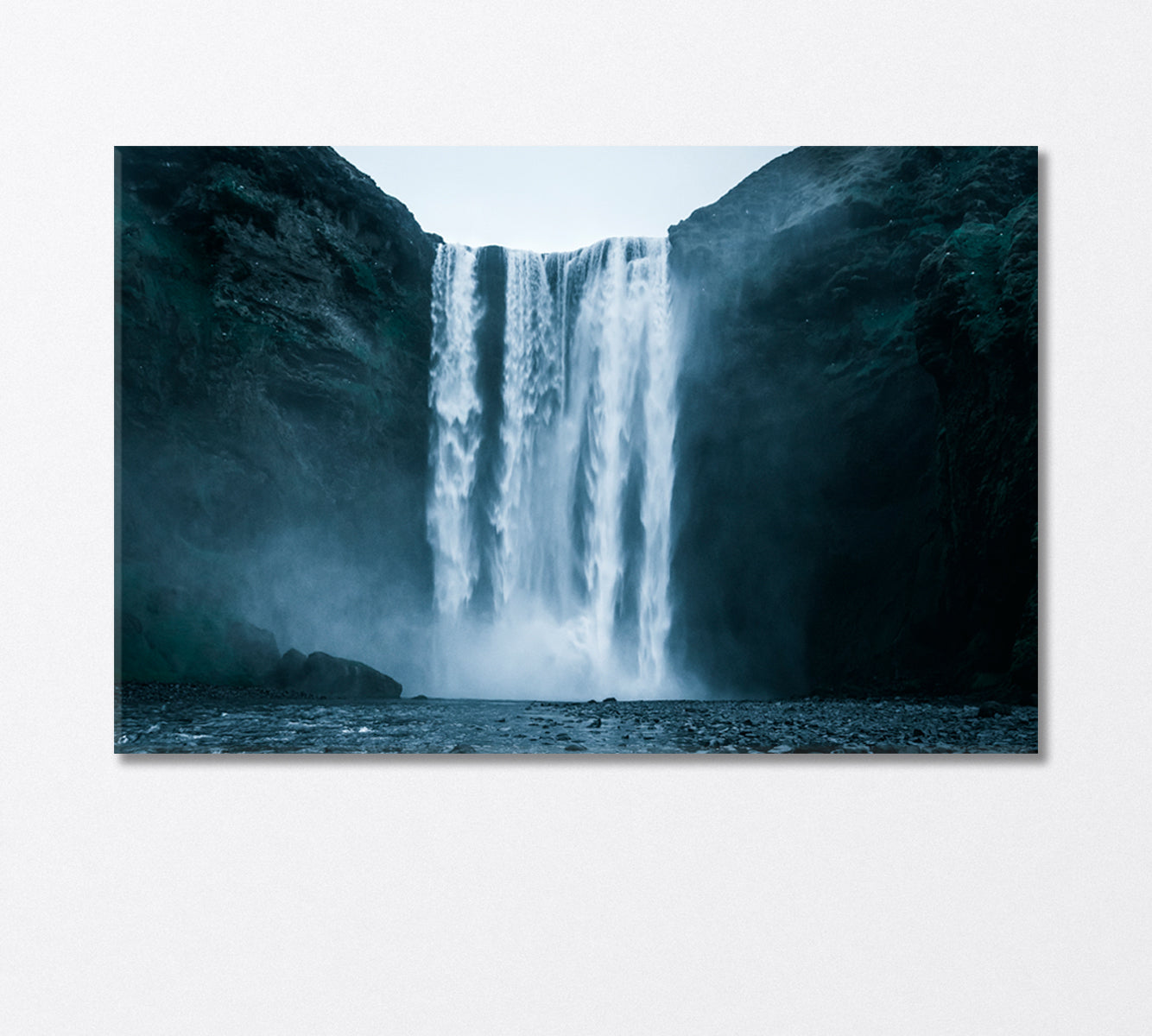 Famous Skogafoss Waterfall in Iceland Canvas Print-Canvas Print-CetArt-1 Panel-24x16 inches-CetArt