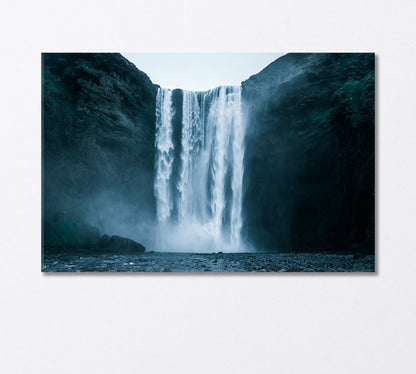 Famous Skogafoss Waterfall in Iceland Canvas Print-Canvas Print-CetArt-1 Panel-24x16 inches-CetArt