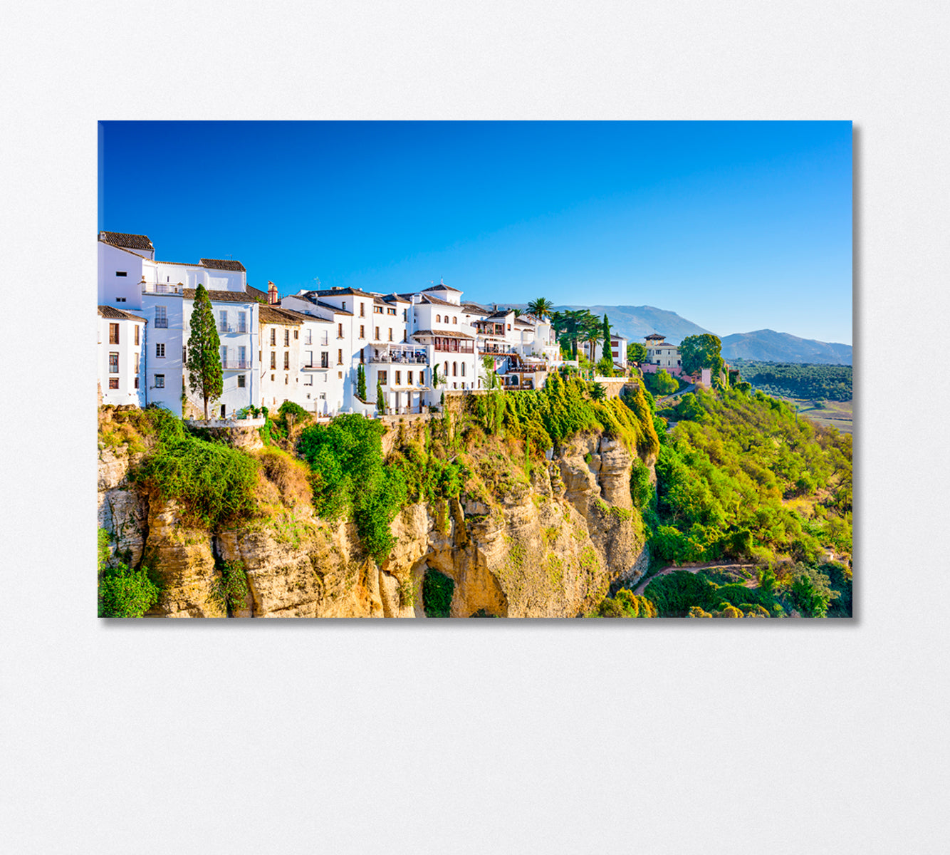 Old Town of Ronda in Tajo Gorge Spain Canvas Print-Canvas Print-CetArt-1 Panel-24x16 inches-CetArt