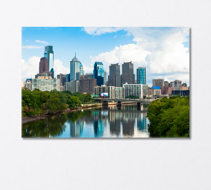 Skyline view of Philadelphia Pennsylvania USA Canvas Print-Canvas Print-CetArt-1 Panel-24x16 inches-CetArt