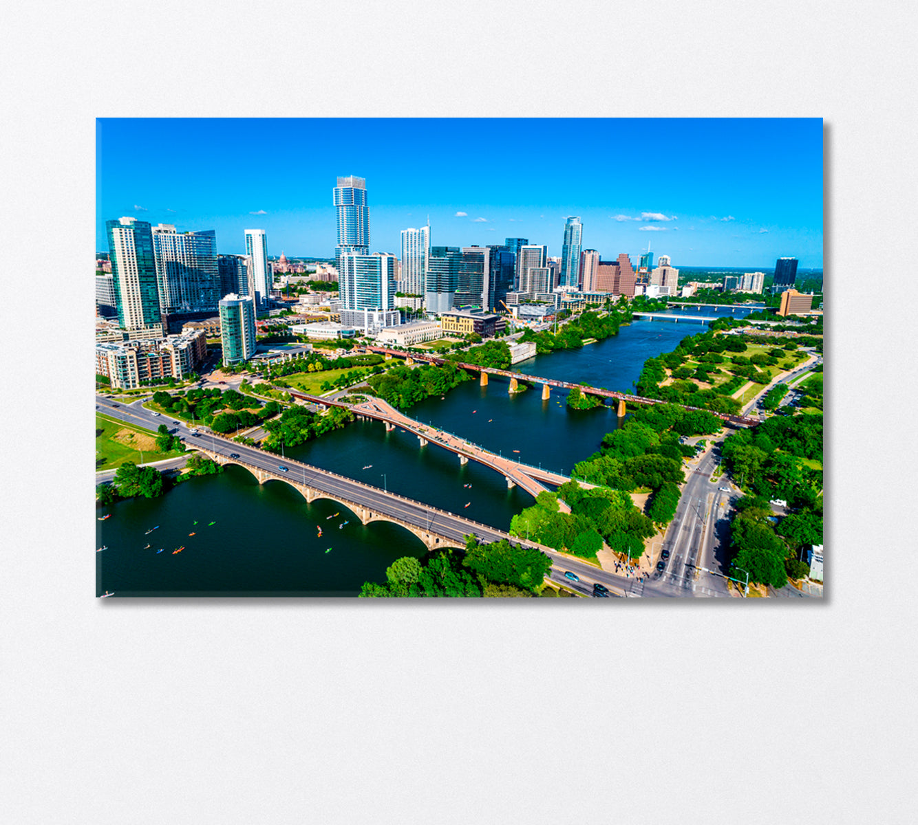 Austin Cityscape United States Canvas Print-Canvas Print-CetArt-1 Panel-24x16 inches-CetArt