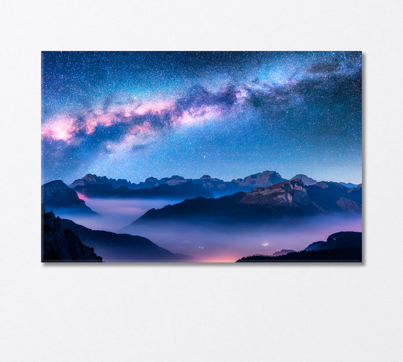 Milky Way Above Mountains in Dolomites Italy Canvas Print-Canvas Print-CetArt-1 Panel-24x16 inches-CetArt