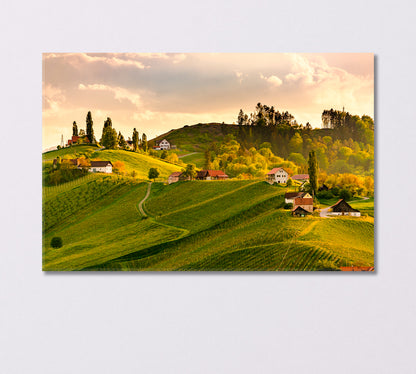 Vineyard Landscape South Styria Austria Canvas Print-Canvas Print-CetArt-1 Panel-24x16 inches-CetArt