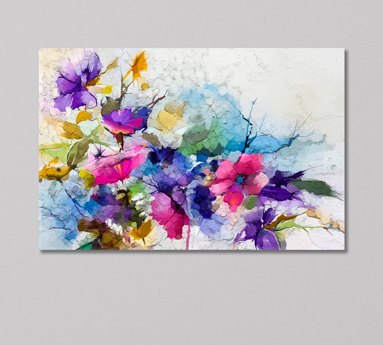 Modern Abstract Flowers Canvas Print-Canvas Print-CetArt-1 Panel-24x16 inches-CetArt