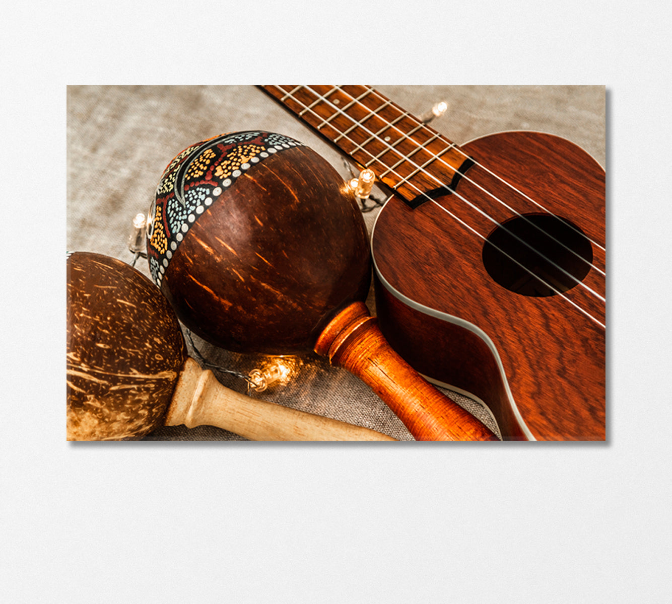 Ukulele and Maracas Canvas Print-Canvas Print-CetArt-1 Panel-24x16 inches-CetArt