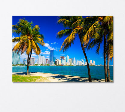 Miami Skyscrapers on the Atlantic Ocean Canvas Print-Canvas Print-CetArt-1 Panel-24x16 inches-CetArt