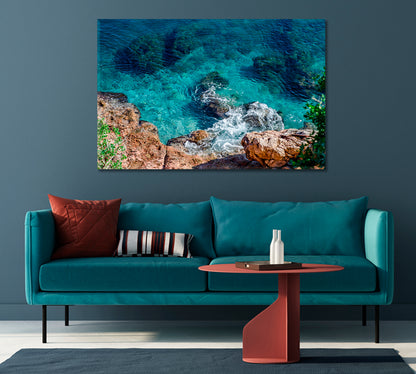 Athens Azure Sea Greece Canvas Print-Canvas Print-CetArt-1 Panel-24x16 inches-CetArt