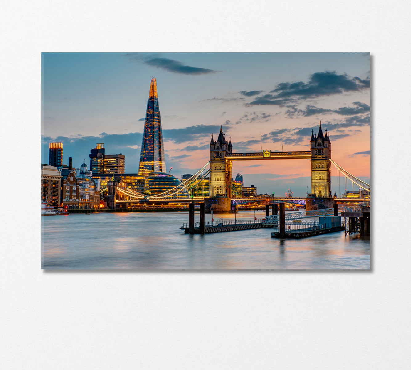 Tower Bridge at Dusk London UK Canvas Print-Canvas Print-CetArt-1 Panel-24x16 inches-CetArt