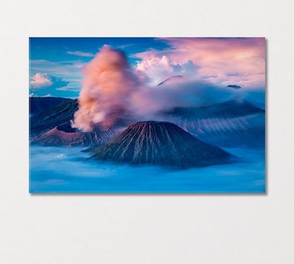 Mount Bromo and Semeru Volcano Indonesia Canvas Print-Canvas Print-CetArt-1 Panel-24x16 inches-CetArt