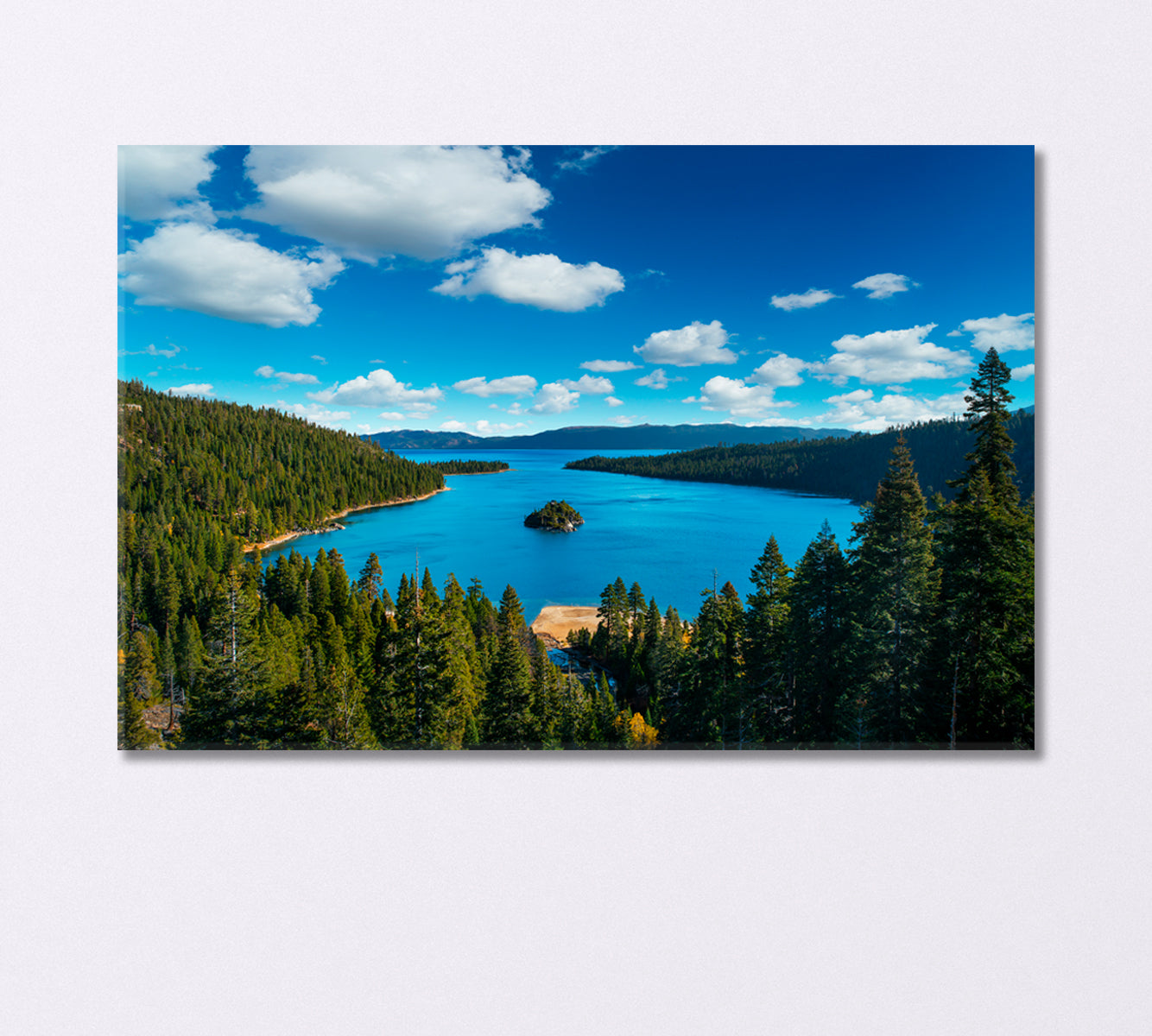 Lake Tahoe in Famous California Mountains USA Canvas Print-Canvas Print-CetArt-1 Panel-24x16 inches-CetArt