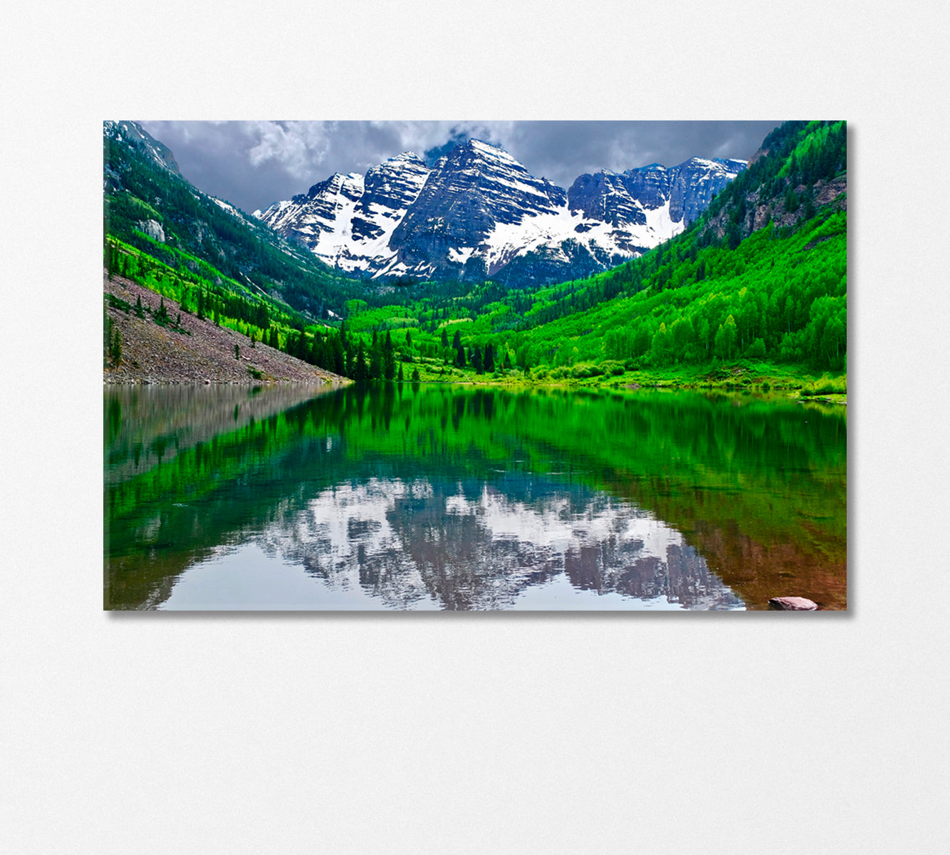 Maroon Bells Mountain Colorado State USA Canvas Print-Canvas Print-CetArt-1 Panel-24x16 inches-CetArt