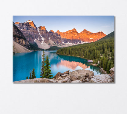 Sunrise over Moraine Lake Canada Canvas Print-Canvas Print-CetArt-1 Panel-24x16 inches-CetArt