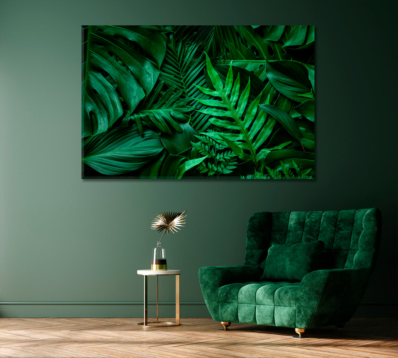 Green Leaves Close Up Canvas Print-Canvas Print-CetArt-1 Panel-24x16 inches-CetArt