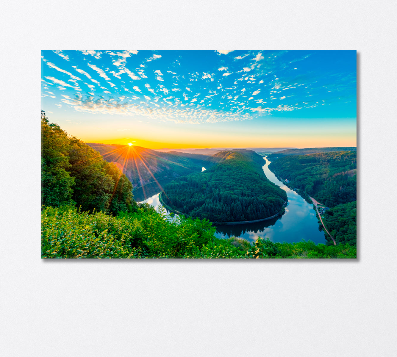 River Saar Loop in Mettlach Germany Canvas Print-Canvas Print-CetArt-1 Panel-24x16 inches-CetArt