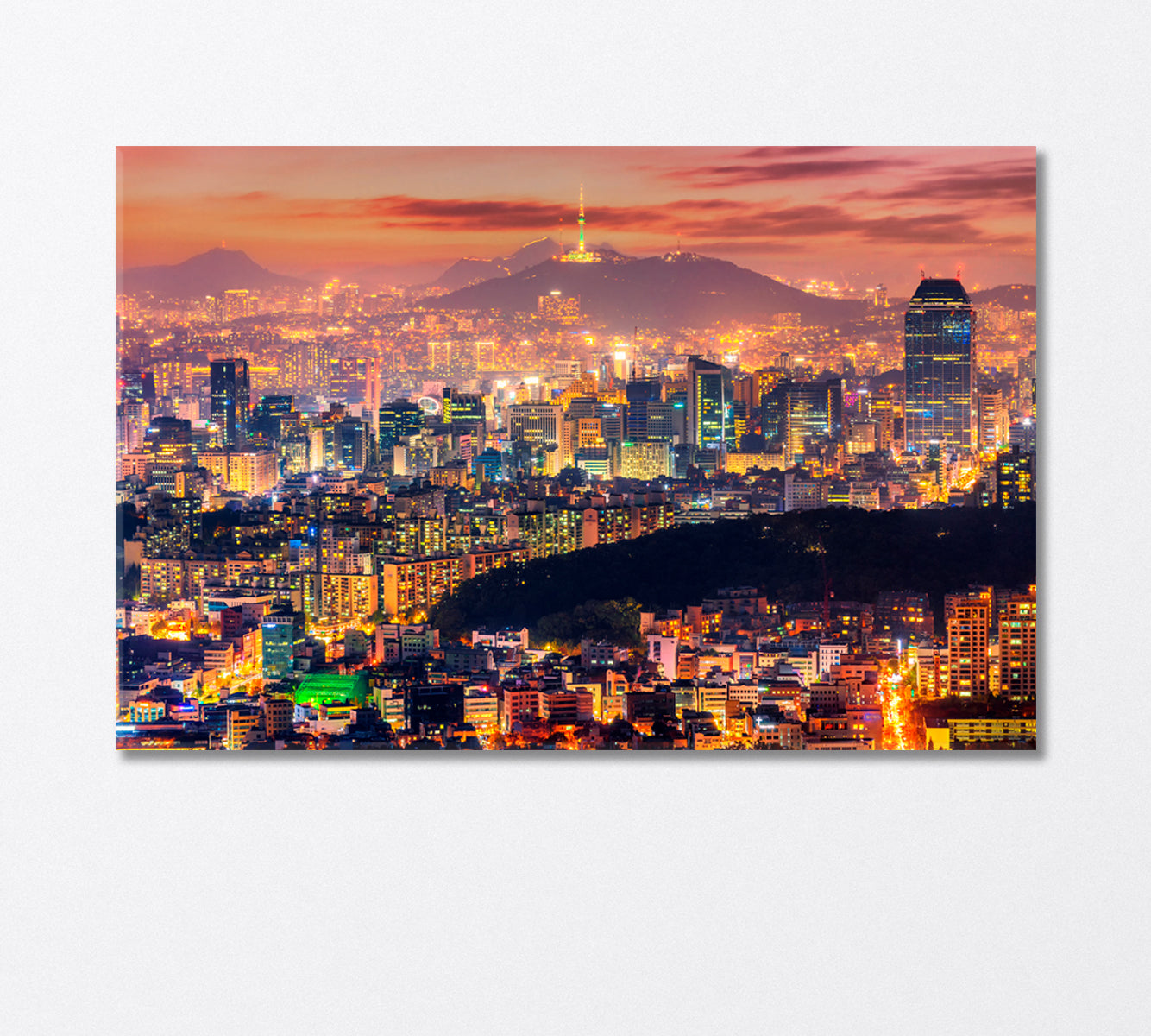 Seoul City Lights South Korea Canvas Print-Canvas Print-CetArt-1 Panel-24x16 inches-CetArt