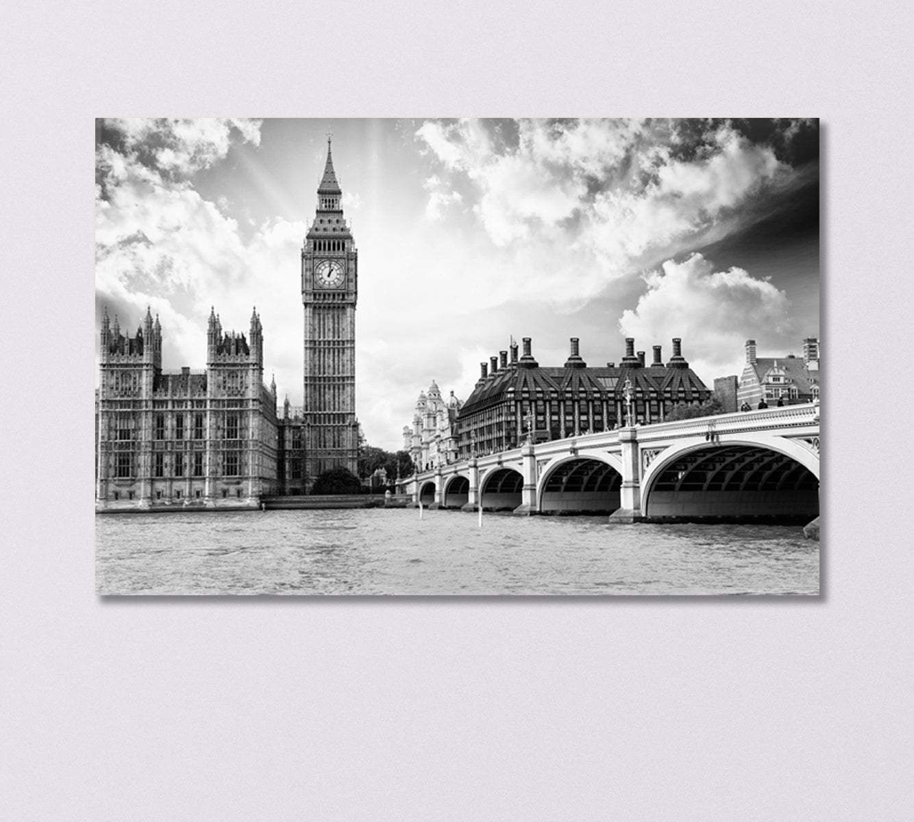 The Big Ben the Houses of Parliament and Westminster Bridge London Canvas Print-Canvas Print-CetArt-1 Panel-24x16 inches-CetArt