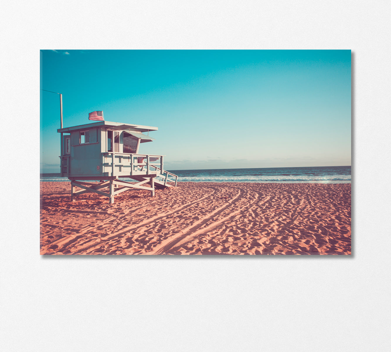 Lifeguard Tower Santa Monica California USA Canvas Print-Canvas Print-CetArt-1 Panel-24x16 inches-CetArt