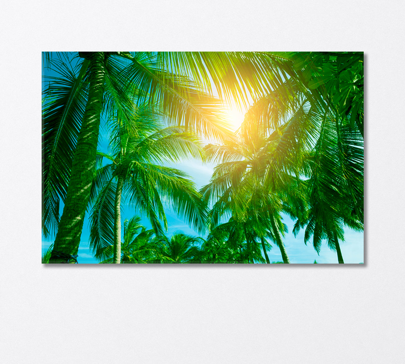 Sun's Rays Through the Palm Trees Canvas Print-Canvas Print-CetArt-1 Panel-24x16 inches-CetArt