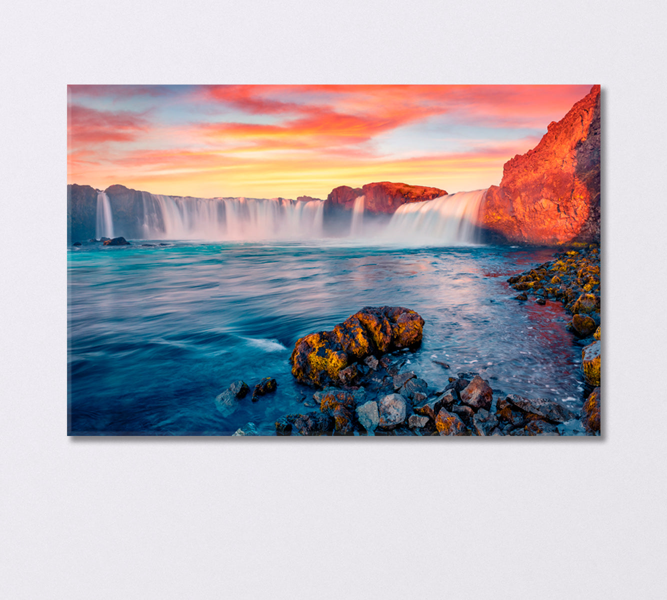 Waterfall on Skjalfandafljot River Iceland Canvas Print-Canvas Print-CetArt-1 Panel-24x16 inches-CetArt