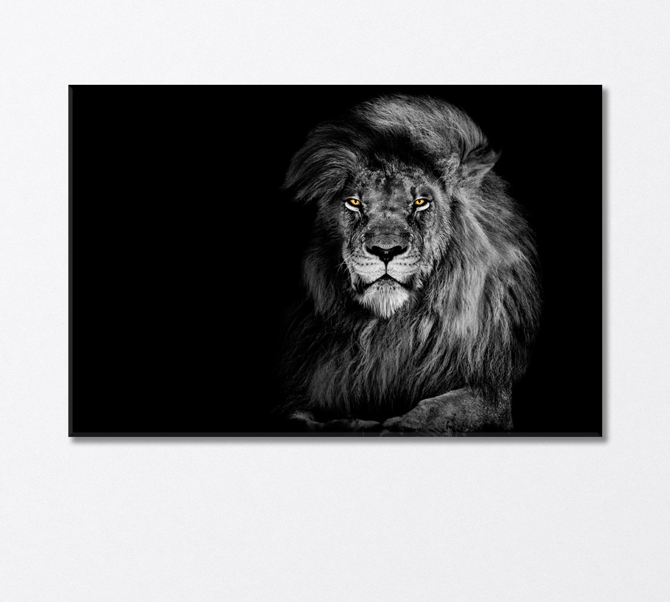 Lion King in Black and White Art Canvas Print-Canvas Print-CetArt-1 Panel-24x16 inches-CetArt