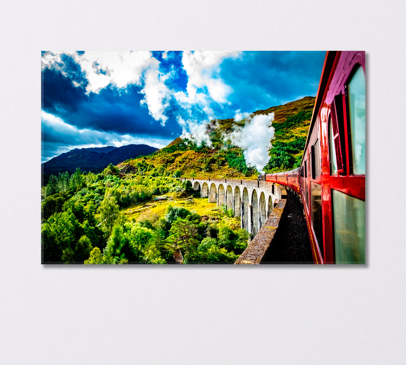 Glenfinnan Railway Viaduct in Scotland Canvas Print-Canvas Print-CetArt-1 Panel-24x16 inches-CetArt