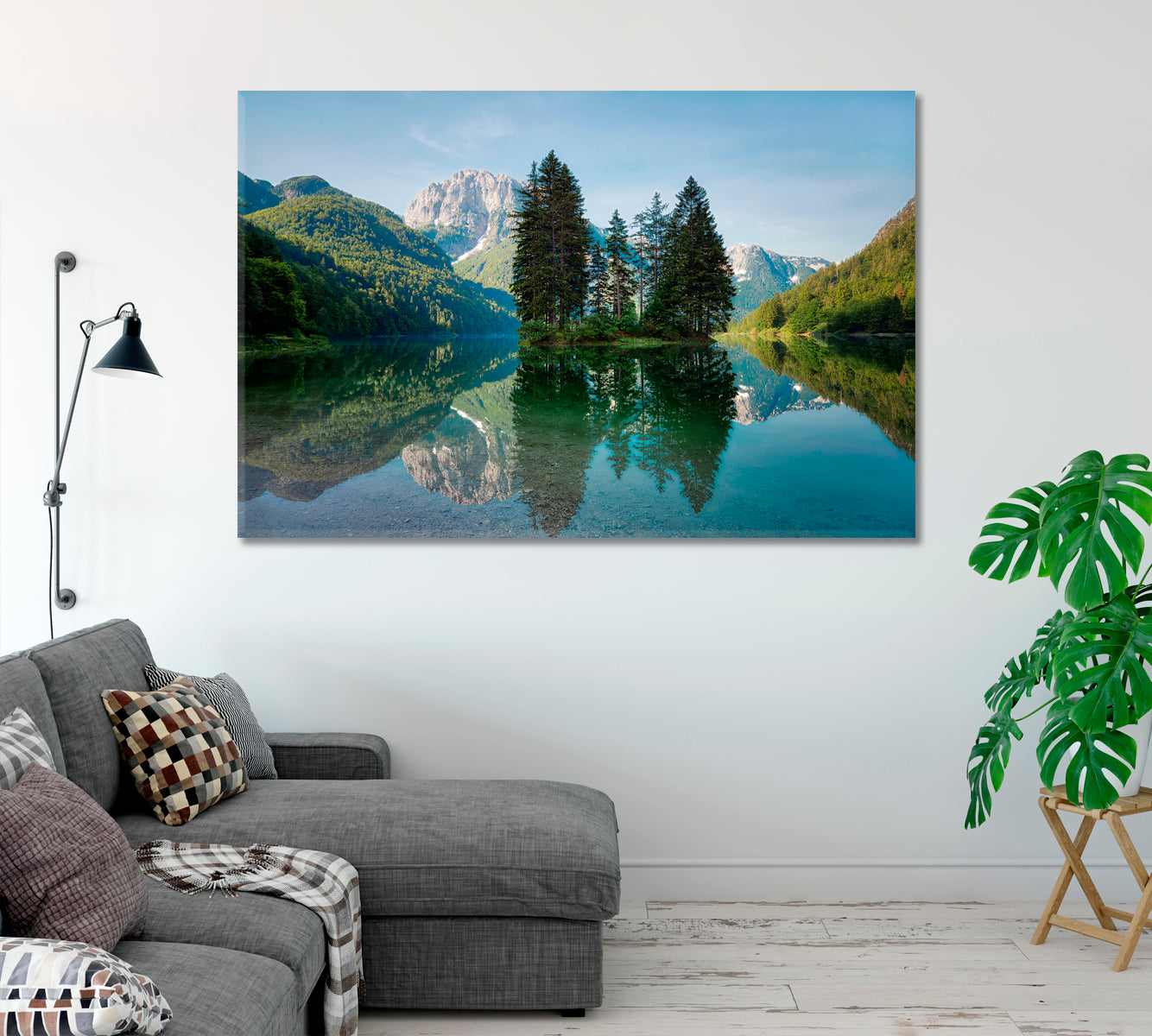 Predil Lake in Julian Alps Italy Canvas Print-Canvas Print-CetArt-1 Panel-24x16 inches-CetArt