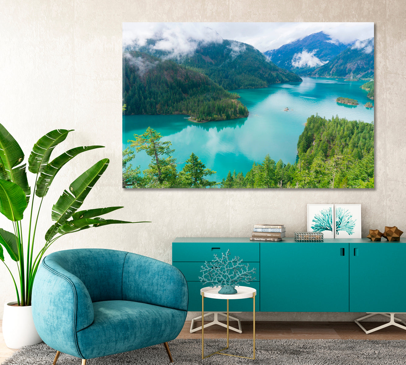 Diablo Lake North Cascades National Park Washington USA Canvas Print-Canvas Print-CetArt-1 Panel-24x16 inches-CetArt