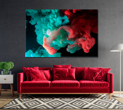 Abstract Red and Blue Smoke Canvas Print-Canvas Print-CetArt-1 Panel-24x16 inches-CetArt