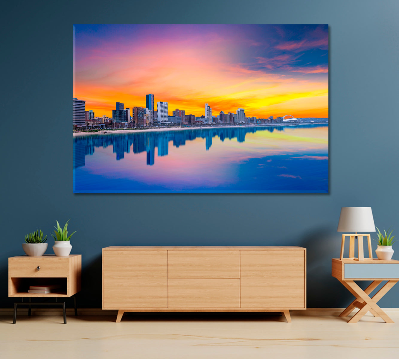 Durban City Skyline South Africa Canvas Print-Canvas Print-CetArt-1 Panel-24x16 inches-CetArt