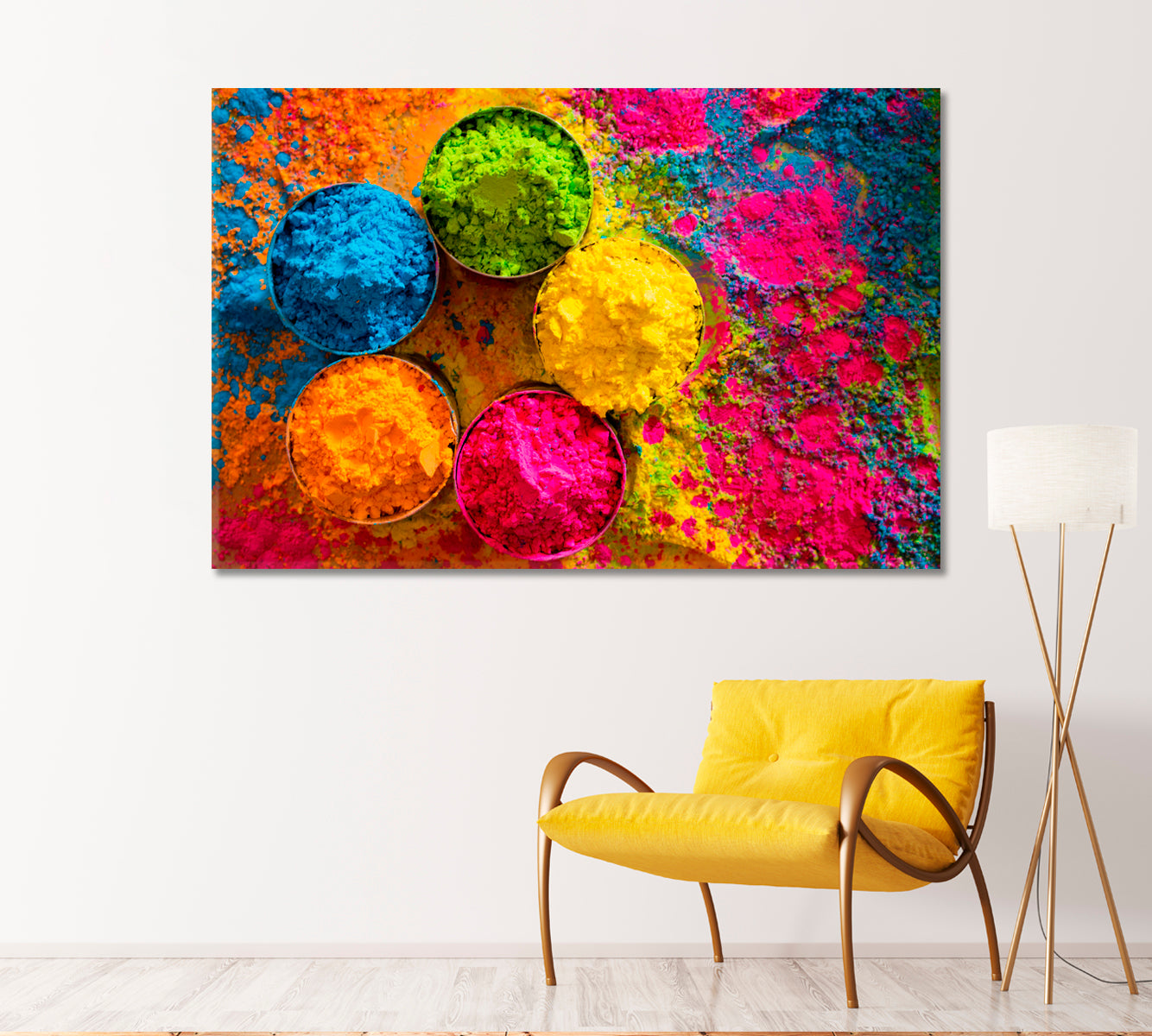 Multicolored Paints for Holi Festival Canvas Print-Canvas Print-CetArt-1 Panel-24x16 inches-CetArt