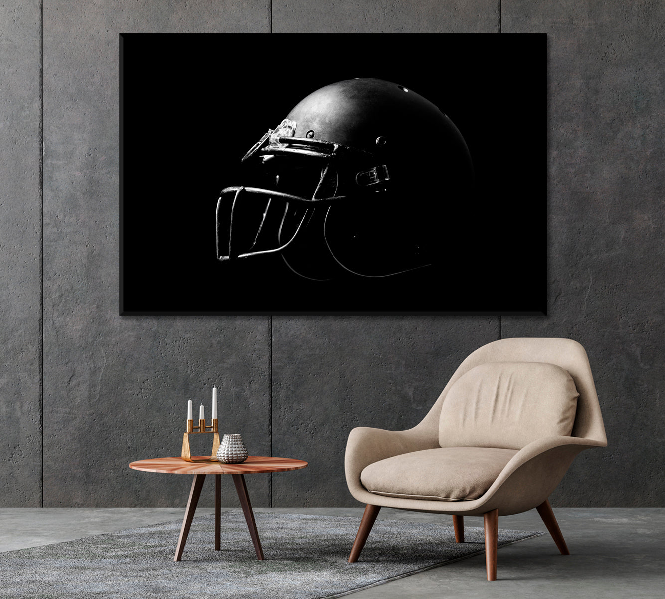 American Football Helmet Canvas Print-Canvas Print-CetArt-1 Panel-24x16 inches-CetArt