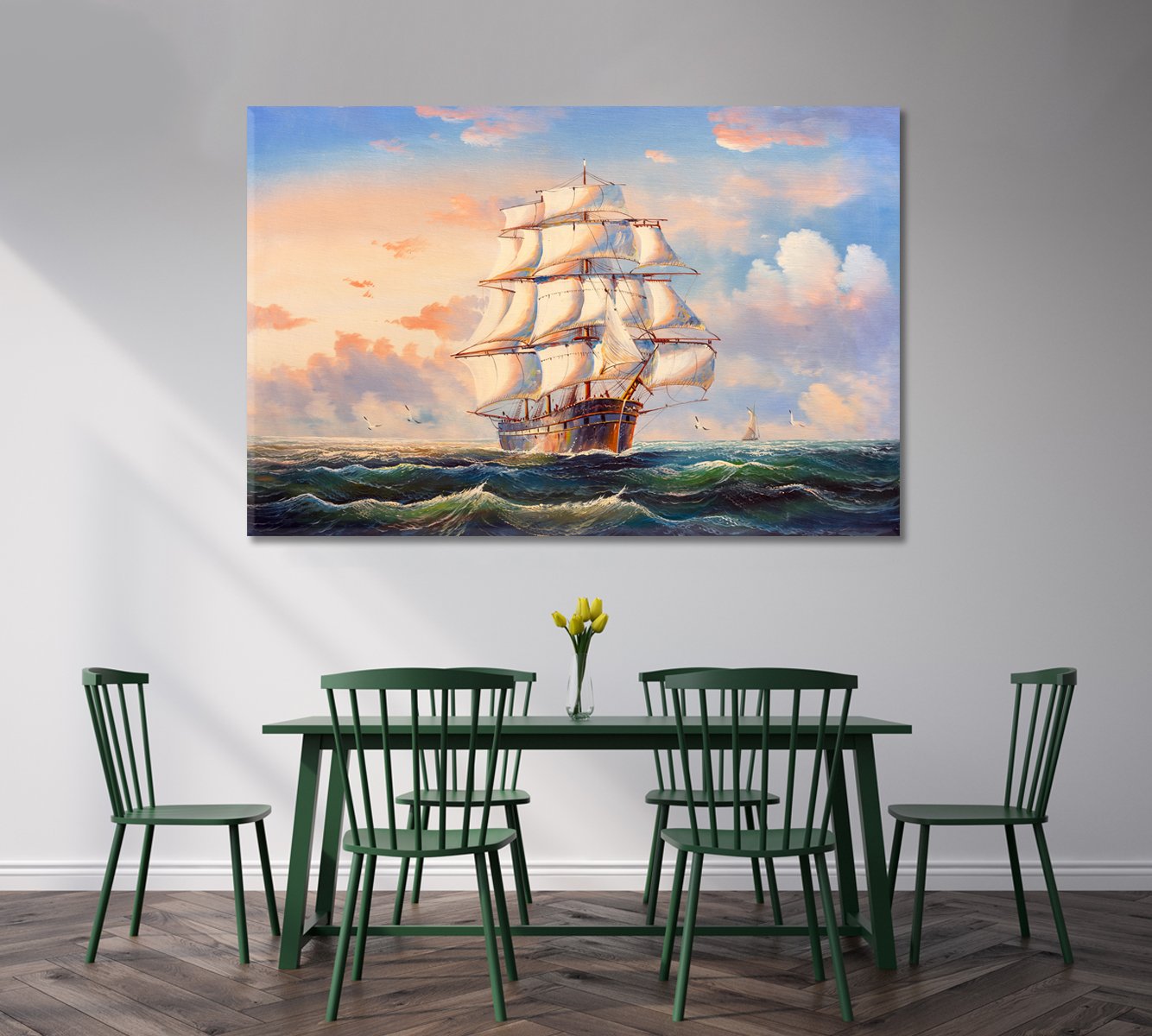 Big Sailboat at Sea Canvas Print-Canvas Print-CetArt-1 Panel-24x16 inches-CetArt