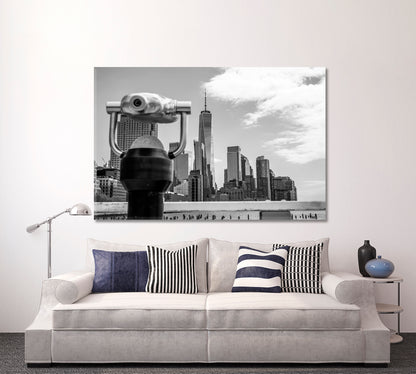 Black And White Manhattan New York Canvas Print-Canvas Print-CetArt-1 Panel-24x16 inches-CetArt