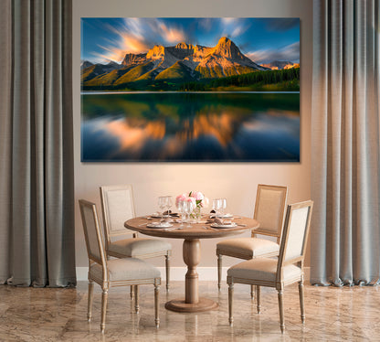 Natural Landscape Rundle Forebay Reservoir Canmore Canada Canvas Print-Canvas Print-CetArt-1 Panel-24x16 inches-CetArt