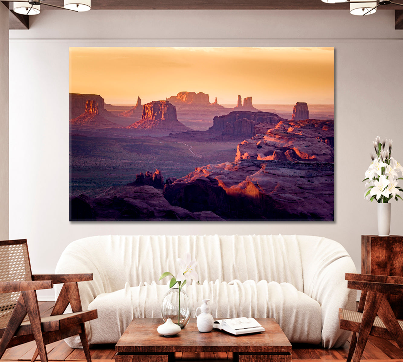 Panorama of Monument Valley Arizona USA Canvas Print-Canvas Print-CetArt-1 Panel-24x16 inches-CetArt