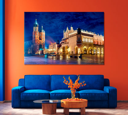 St Mary's Church Krakow Poland Canvas Print-Canvas Print-CetArt-1 Panel-24x16 inches-CetArt