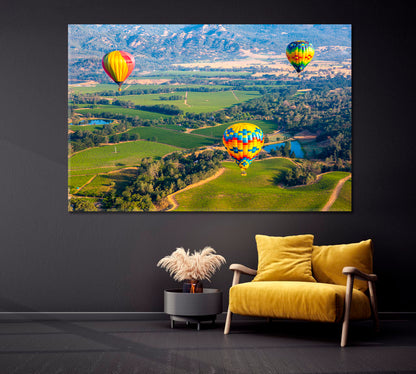 Hot Air Balloon Trip in Napa Valley USA Canvas Print-Canvas Print-CetArt-1 Panel-24x16 inches-CetArt