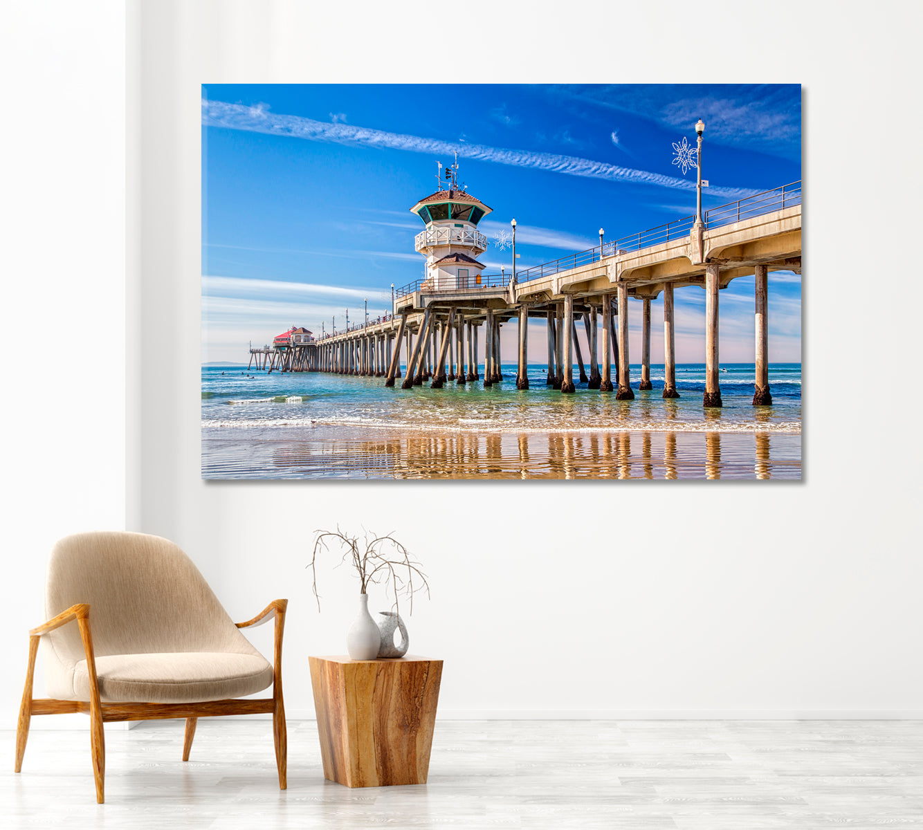 Huntington Beach Pier California Canvas Print-Canvas Print-CetArt-1 Panel-24x16 inches-CetArt