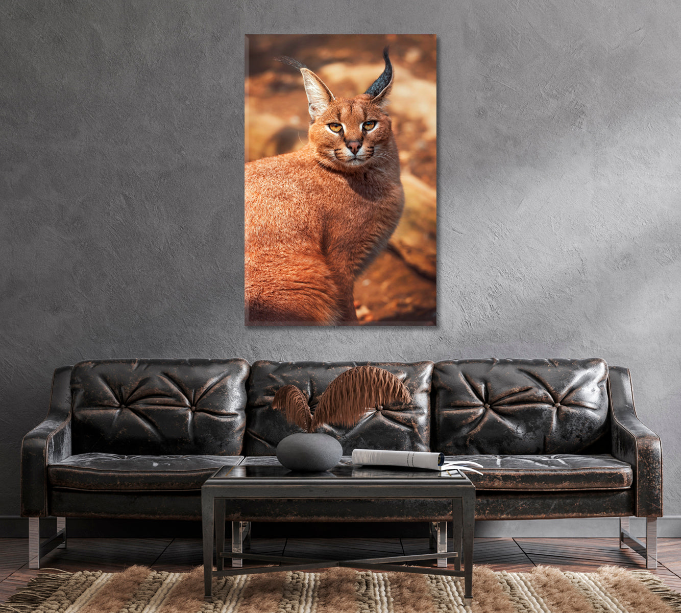 Caracal Portrait Canvas Print-Canvas Print-CetArt-1 panel-16x24 inches-CetArt