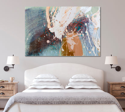 Abstract Brush Strokes in Pastel Colors Canvas Print-Artwork-CetArt-1 Panel-24x16 inches-CetArt