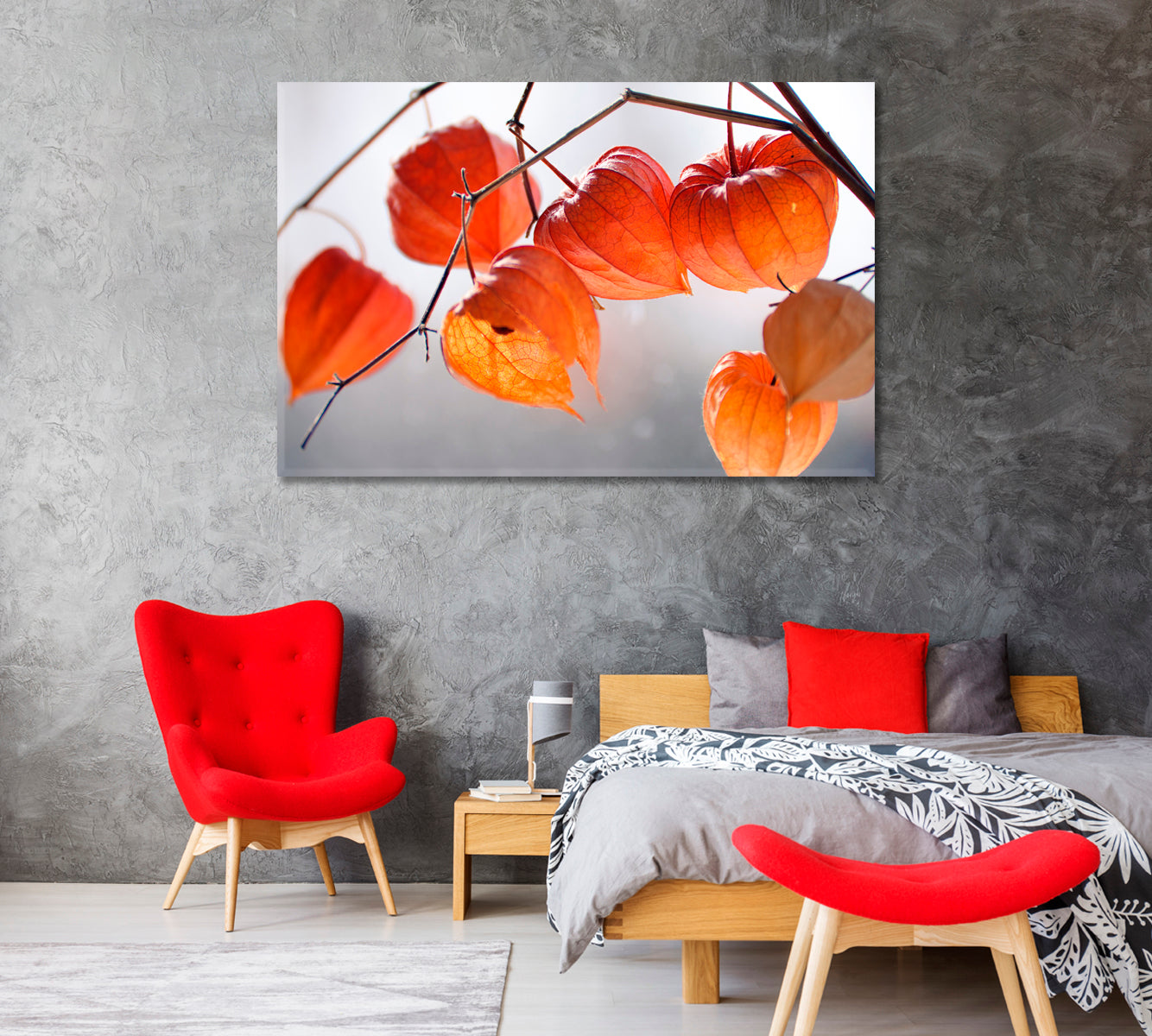 Dry Physalis Alkekengi Lanterns Canvas Print-Canvas Print-CetArt-1 Panel-24x16 inches-CetArt