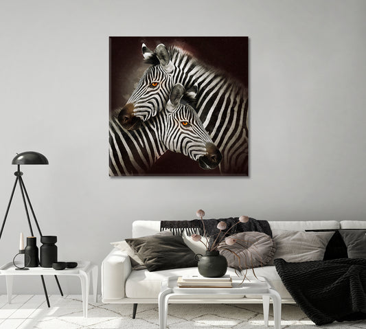 Modern Zebra Portrait Canvas Print-Canvas Print-CetArt-1 panel-12x12 inches-CetArt