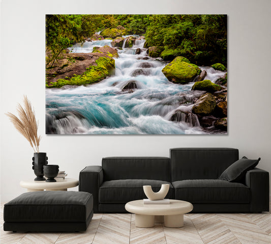 Stream in Fiordland National Park New Zealand Canvas Print-Canvas Print-CetArt-1 Panel-24x16 inches-CetArt