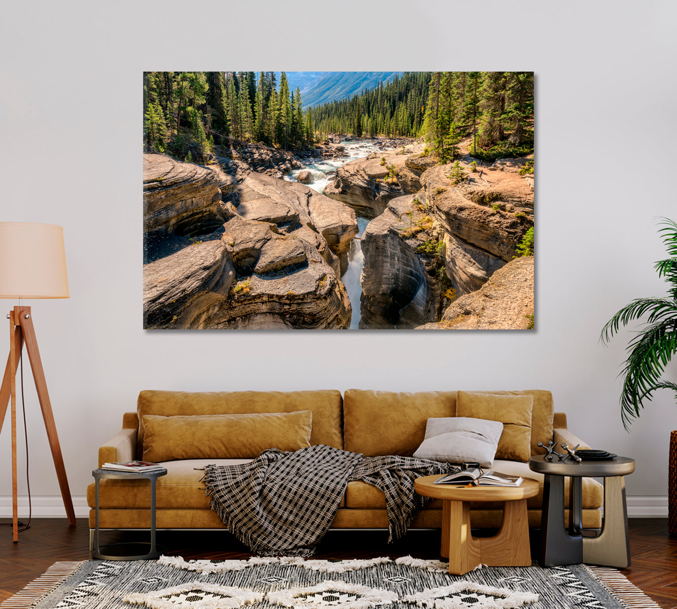 Mistaya Canyon Icefields Parkway in Banff National Park Canvas Print-Canvas Print-CetArt-1 Panel-24x16 inches-CetArt