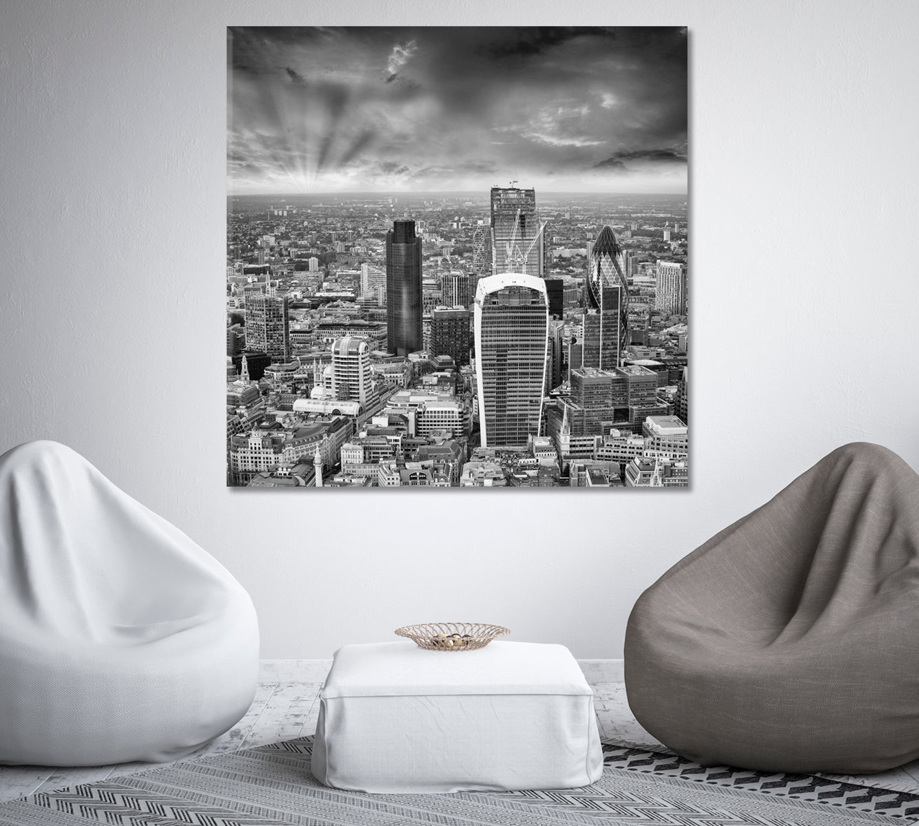 Skyscrapers and Modern Buildings London Canvas Print-Canvas Print-CetArt-1 panel-12x12 inches-CetArt