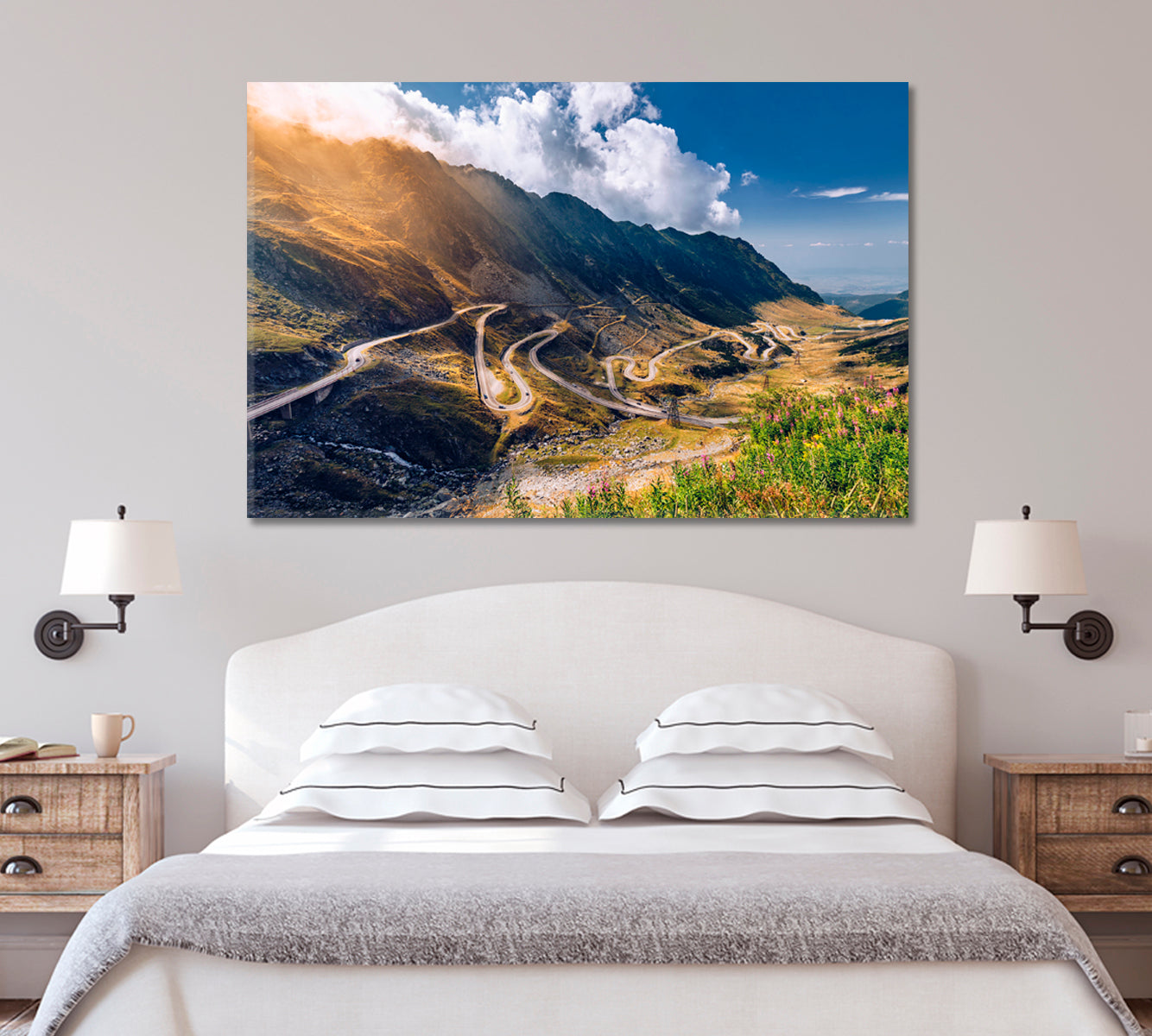 Zafagarasan Mountain Road Canvas Print-Canvas Print-CetArt-1 Panel-24x16 inches-CetArt