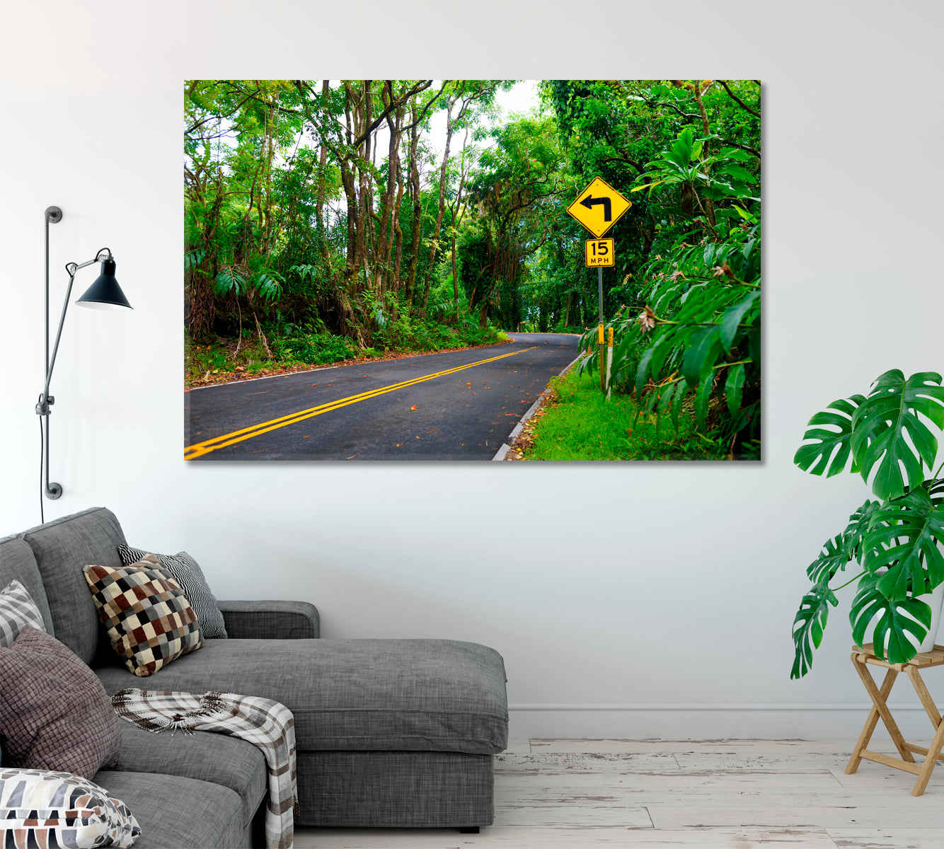 Road to Hana Through Tropical Rainforest Maui Hawaii Canvas Print-Canvas Print-CetArt-1 Panel-24x16 inches-CetArt