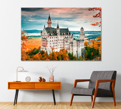 Fairytale Castle Neuschwanstein Bavaria Germany Canvas Print-Canvas Print-CetArt-1 Panel-24x16 inches-CetArt