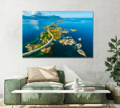 Atlantic Ocean Road in Norway Canvas Print-Canvas Print-CetArt-1 Panel-24x16 inches-CetArt